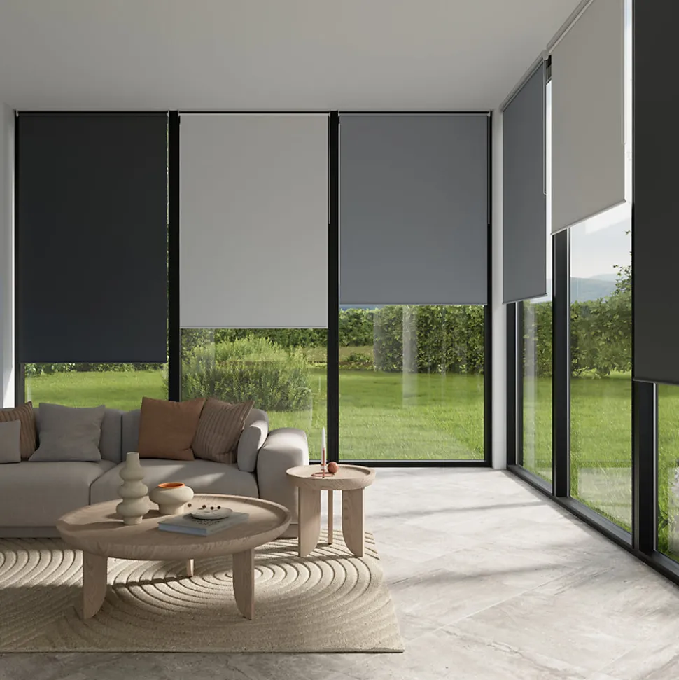 Store enrouleur occultant sans perçage Boreas 2 gris béton l.55 x H.180cm Goodhome