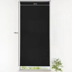Store enrouleur occultant sans perçage Boreas 2 noir l.45 x H.140cm Goodhome