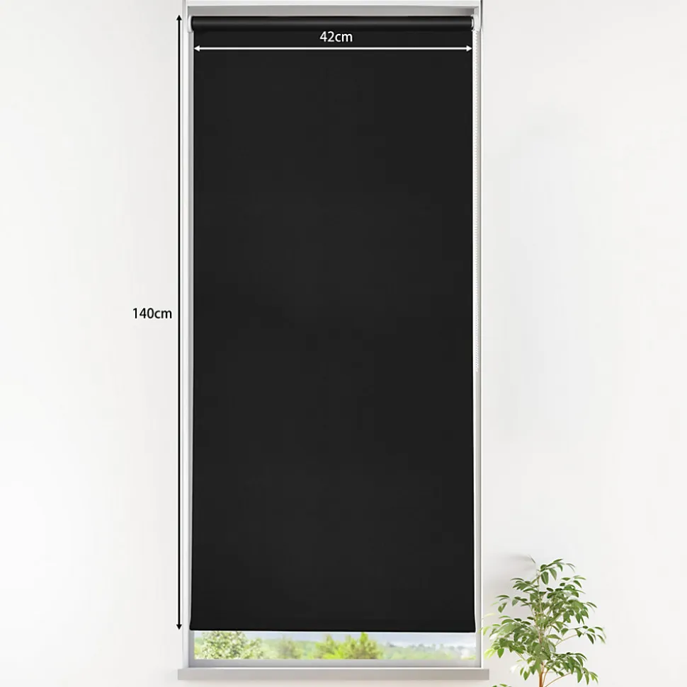 Store enrouleur occultant sans perçage Boreas 2 noir l.45 x H.140cm Goodhome