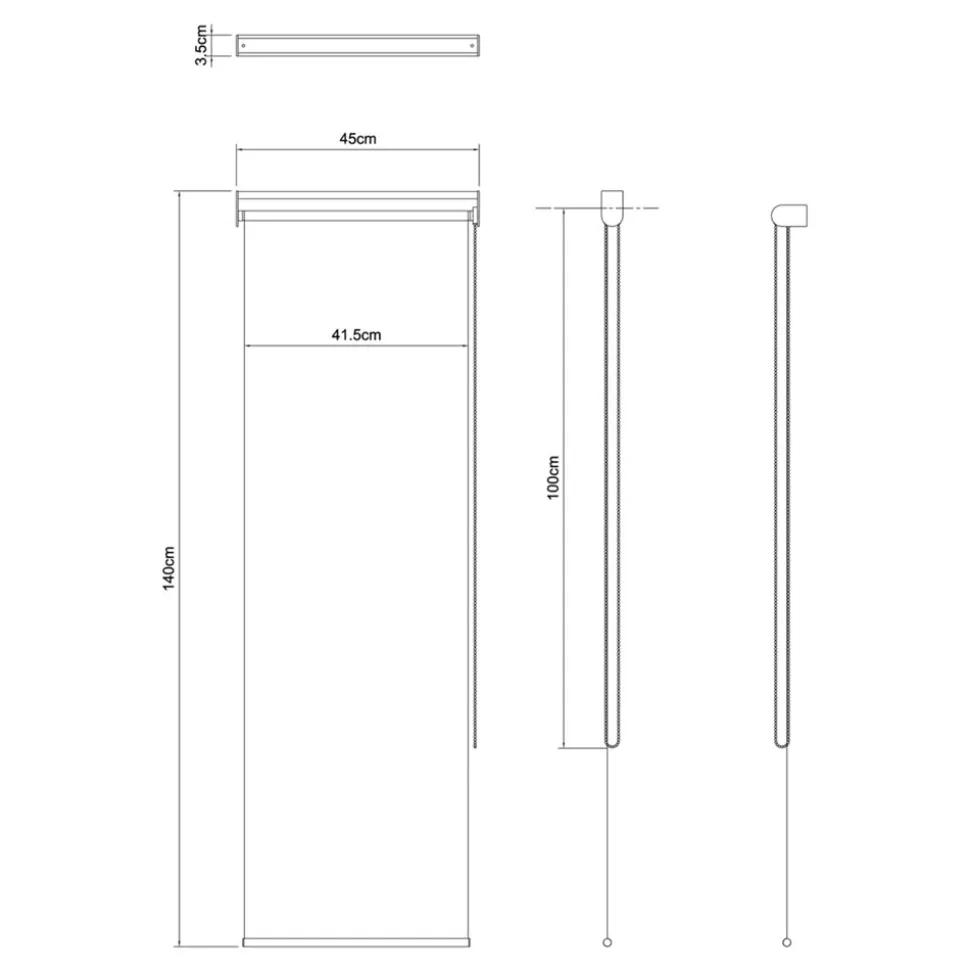 Store enrouleur occultant sans perçage Boreas 2 noir l.45 x H.140cm Goodhome
