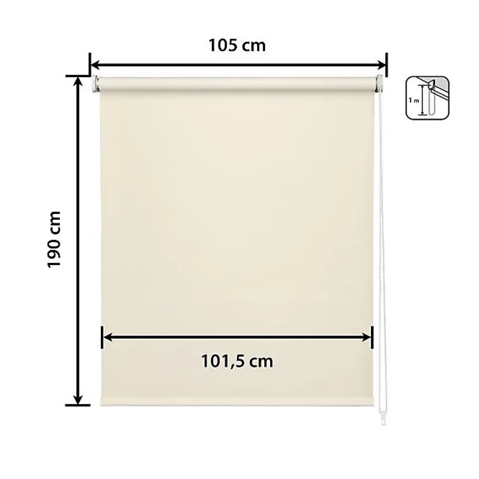 Store Enrouleur Occultant Blackout - Easydeco - Beige - 105 x 190 cm