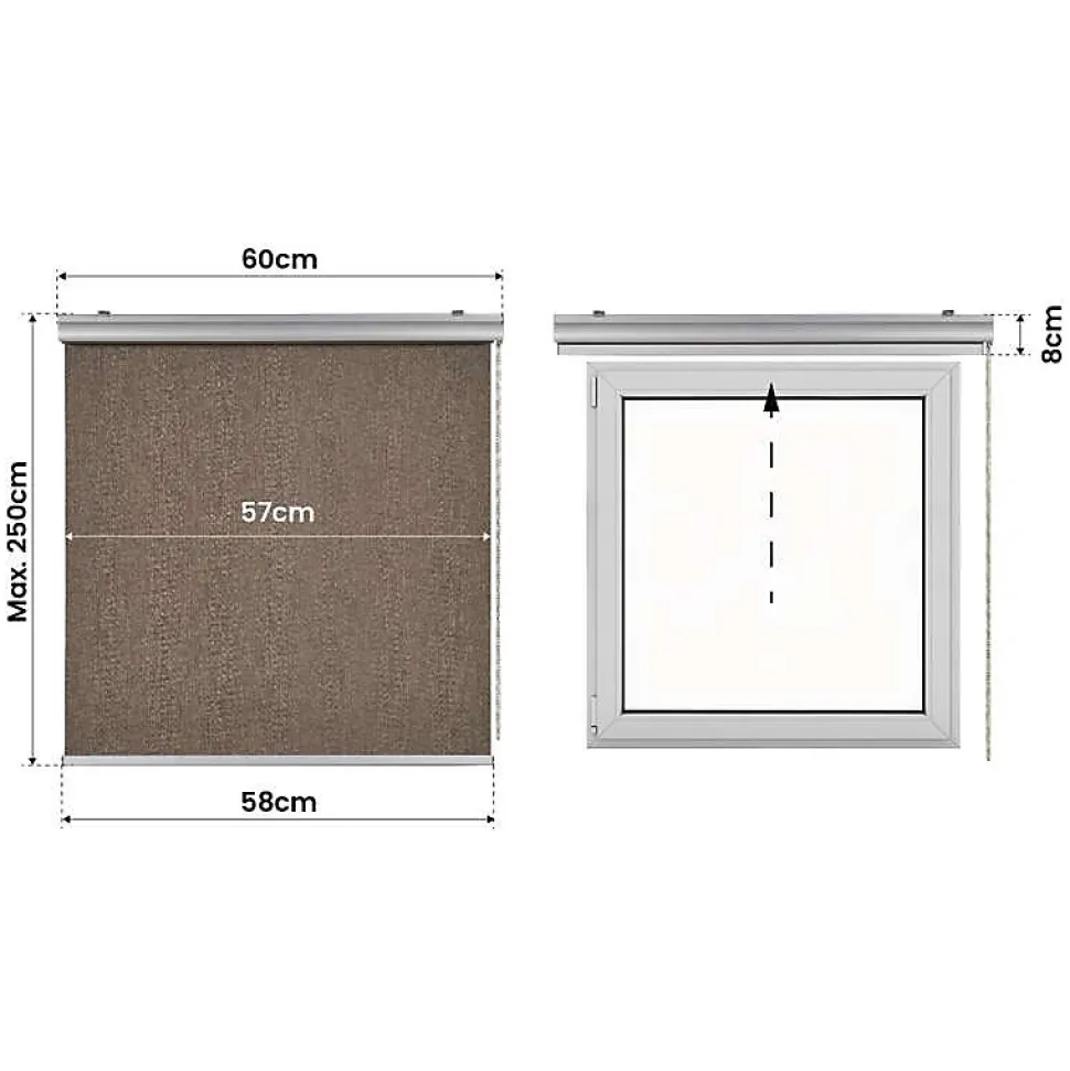 Store Enrouleur Occultant Premium Brun 100 x 250 cm