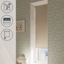 Store enrouleur occultant sans perçage Iwerne beige l.90 x H.180cm Goodhome