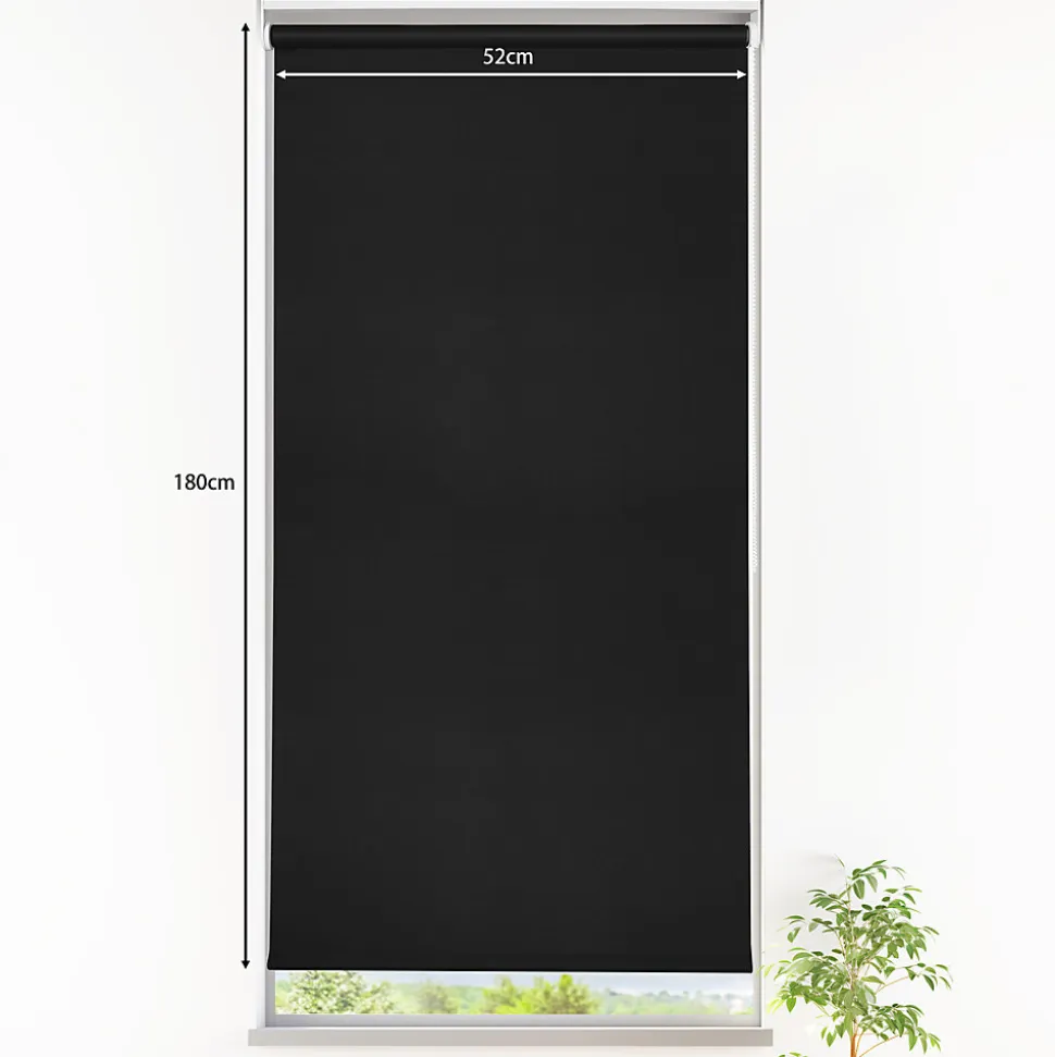 Store enrouleur occultant sans perçage Boreas 2 noir l.55 x H.180cm Goodhome