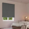 Store enrouleur occultant gris anthracite tissu double face l.90 x H.190cm Madeco