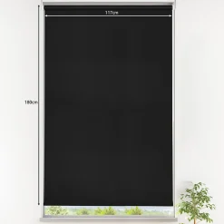 Store enrouleur occultant sans perçage Boreas 2 noir l.120 x H.180cm Goodhome
