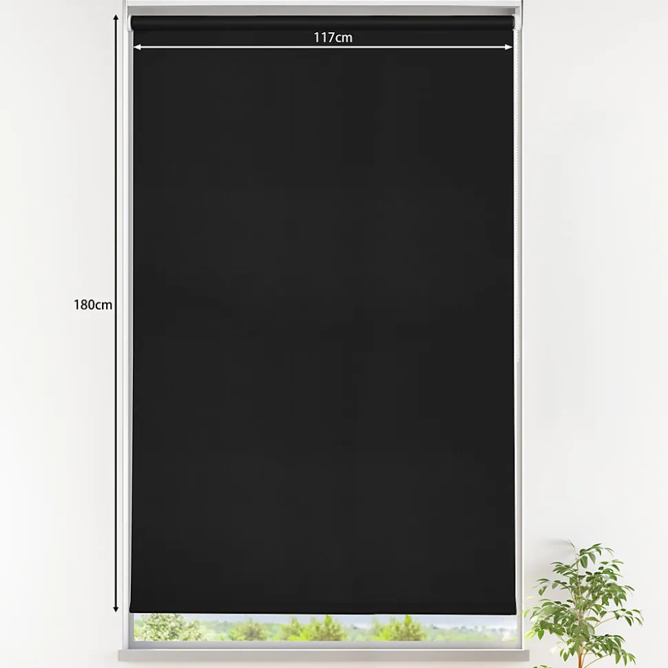 Store enrouleur occultant sans perçage Boreas 2 noir l.120 x H.180cm Goodhome
