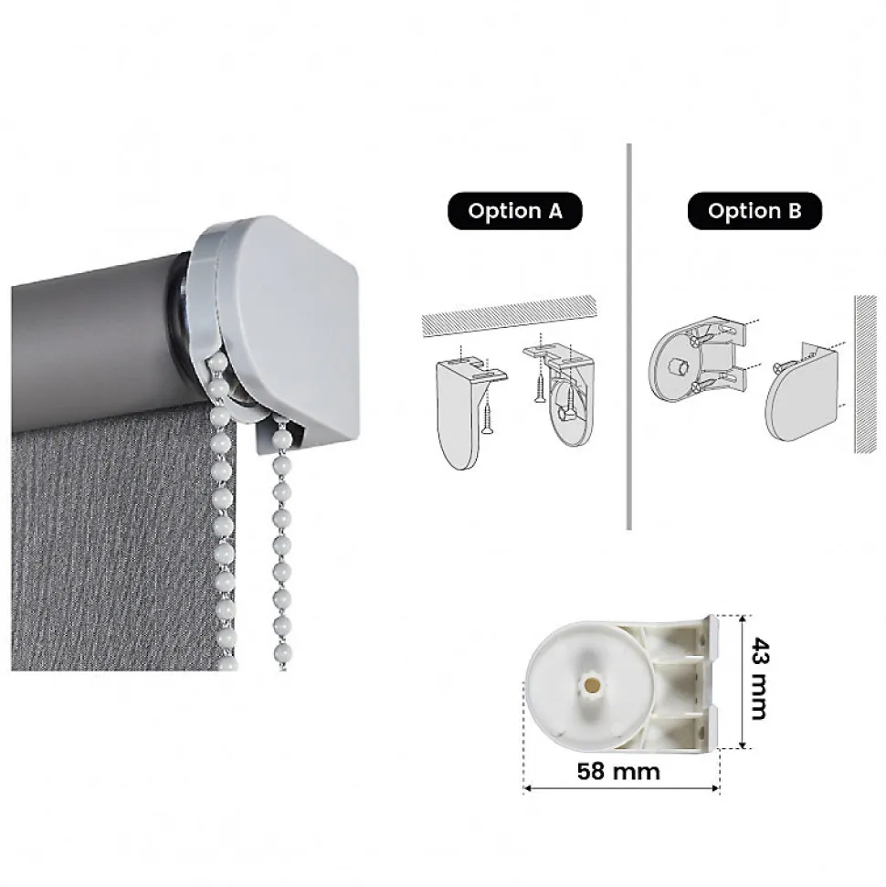 Store Enrouleur Occultant Gris escuro 80 x 250 cm