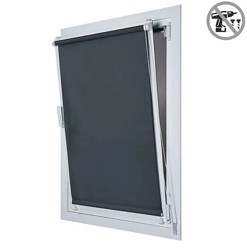 Store Enrouleur Occultant sans perçage EasyFix Gris 60 x 180 cm