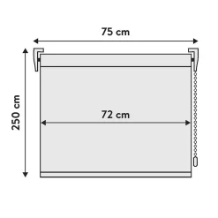 Store Enrouleur Occultant Ivoire 75 X 250cm , Viewtex