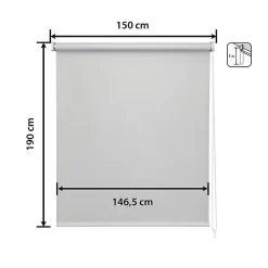 Store Enrouleur Occultant Blackout - Easydeco - Gris - 150 x 190 cm