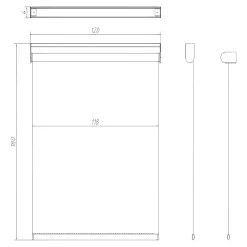 Store enrouleur occultant sans perçage Iwerne bleu marine l.120 x H.180cm Goodhome