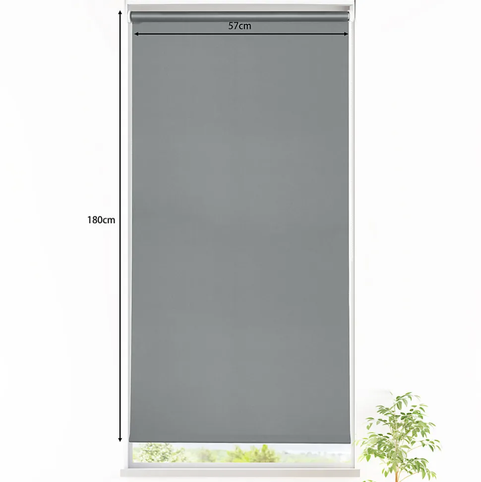 Store enrouleur occultant sans perçage Boreas 2 gris béton l.60 x H.180cm Goodhome