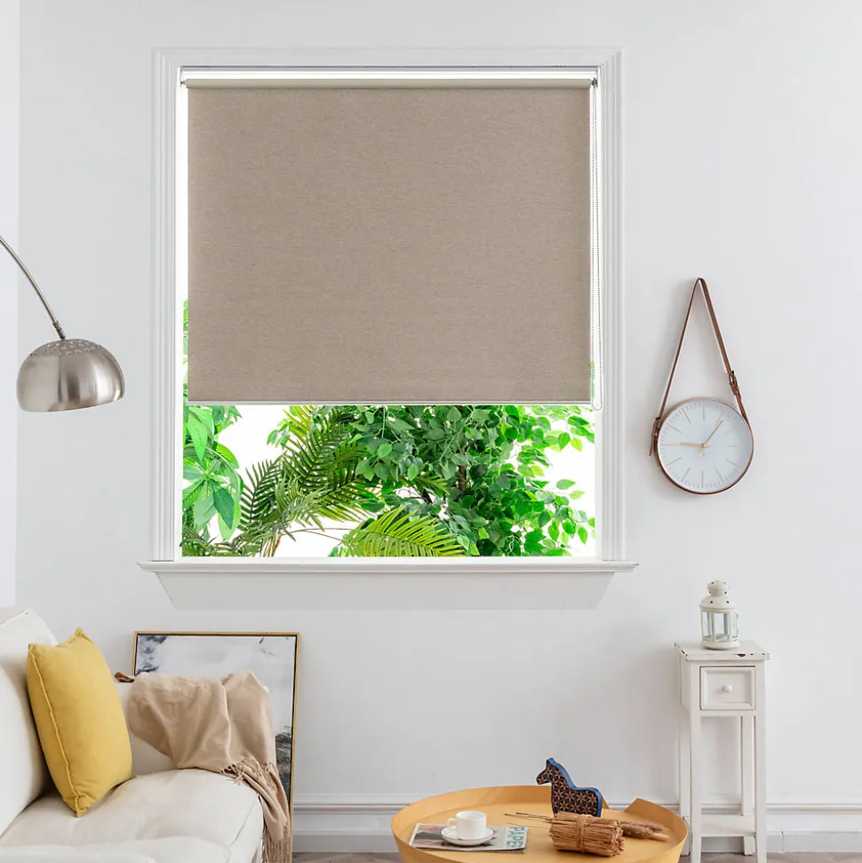 Store enrouleur occultant sans perçage Iwerne beige l.180 x H.180cm Goodhome