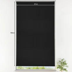 Store enrouleur occultant sans perçage Boreas 2 noir l.90 x H.180cm Goodhome