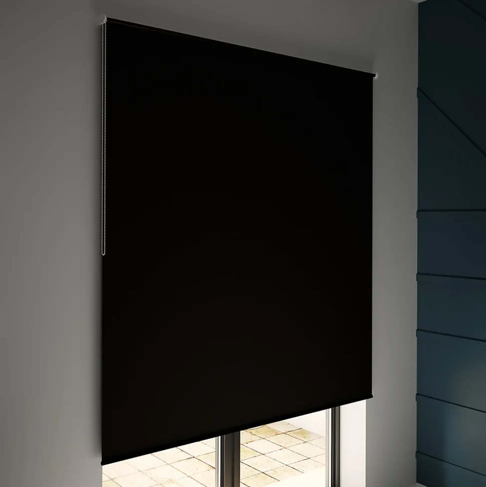 Store enrouleur occultant sans perçage Boreas 2 noir l.160 x H.240cm Goodhome