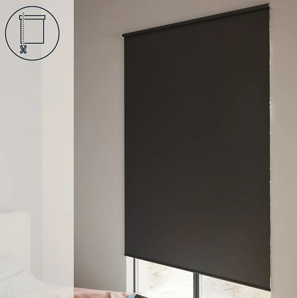 Store enrouleur occultant sans perçage Boreas 2 noir l.160 x H.240cm Goodhome