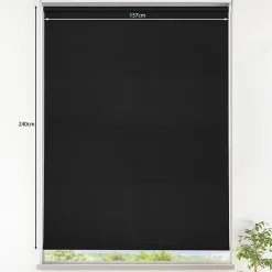 Store enrouleur occultant sans perçage Boreas 2 noir l.160 x H.240cm Goodhome