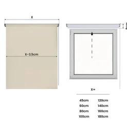 Store Enrouleur Occultant Pierre, 140 x 180 cm