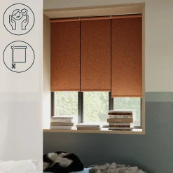 Store enrouleur occultant sans perçage Novan terracotta l.45 x H.140cm Goodhome