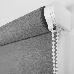 Store enrouleur occultant gris anthracite tissu double face l.120 x H.190cm Madeco