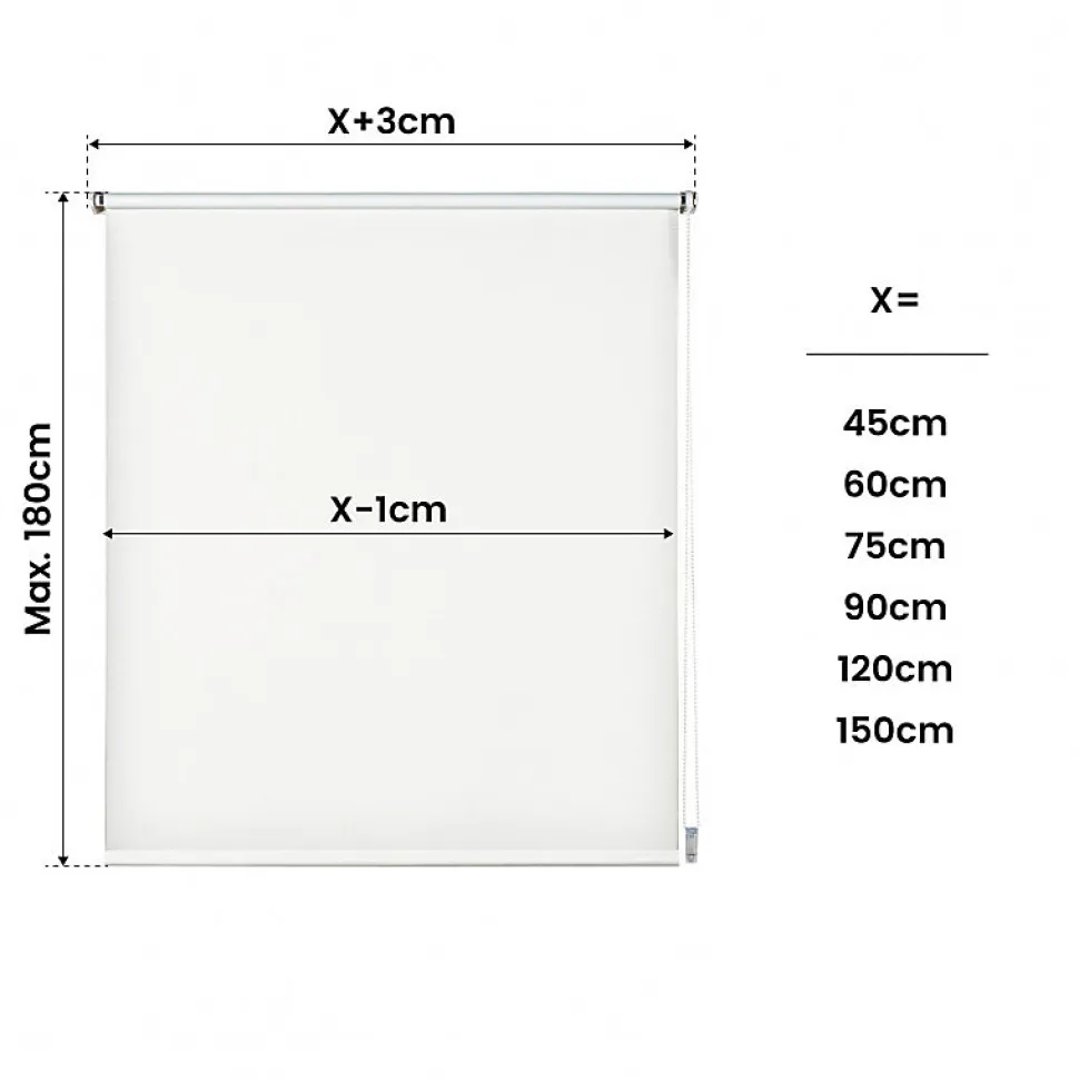 Store Enrouleur Occultant, Installation Facile, Stores sans Perçage Blanc 45x180 cm