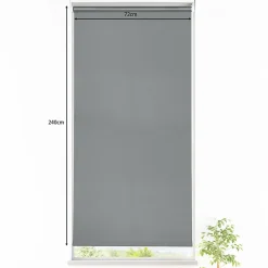 Store enrouleur occultant sans perçage Boreas 2 gris béton l.75 x H.240cm Goodhome