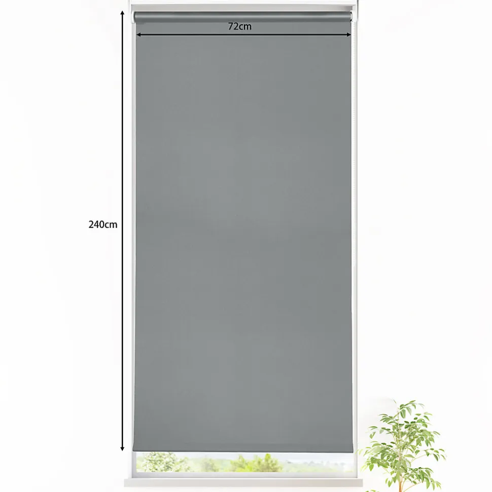 Store enrouleur occultant sans perçage Boreas 2 gris béton l.75 x H.240cm Goodhome