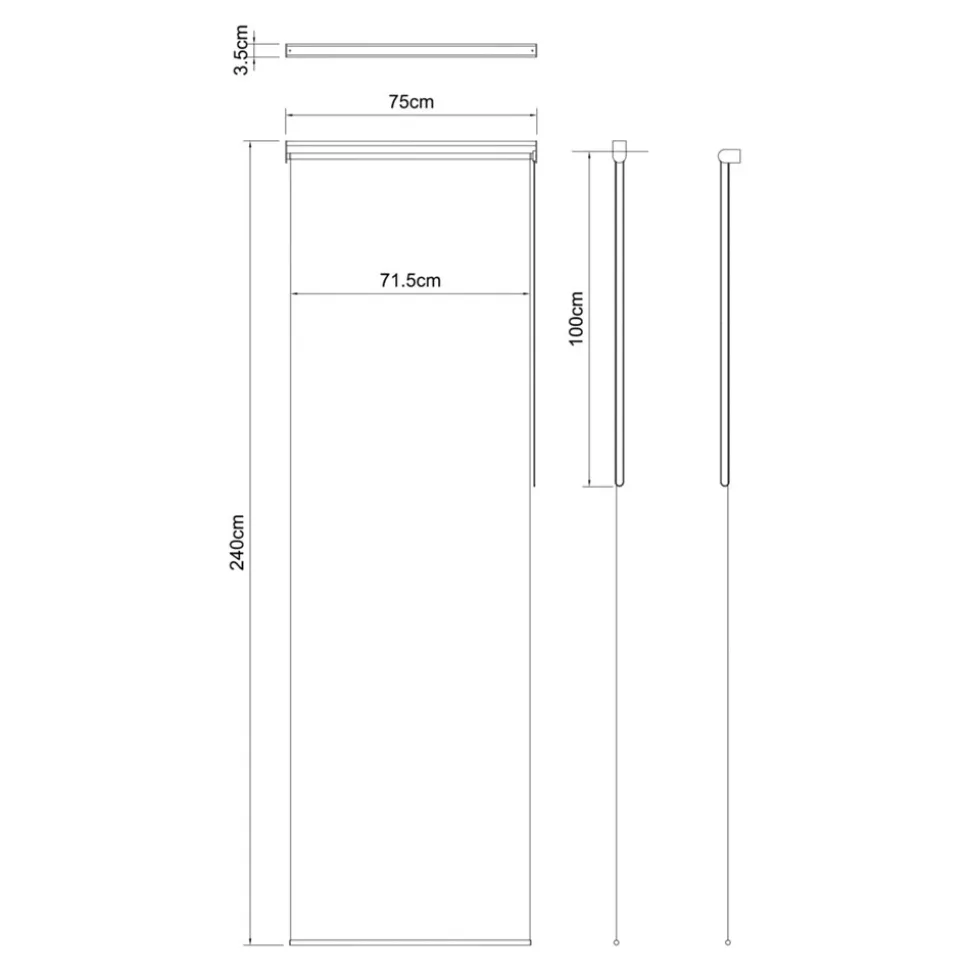 Store enrouleur occultant sans perçage Boreas 2 gris béton l.75 x H.240cm Goodhome