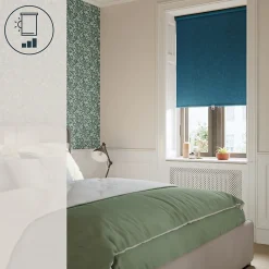 Store enrouleur occultant sans perçage Novan bleu saphir l.90 x H.180cm Goodhome