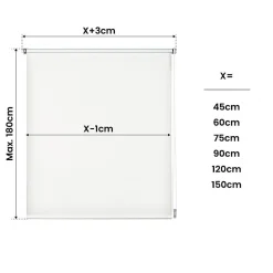 Store Enrouleur Occultant, Installation Facile, Stores sans Perçage Blanc 60x180 cm