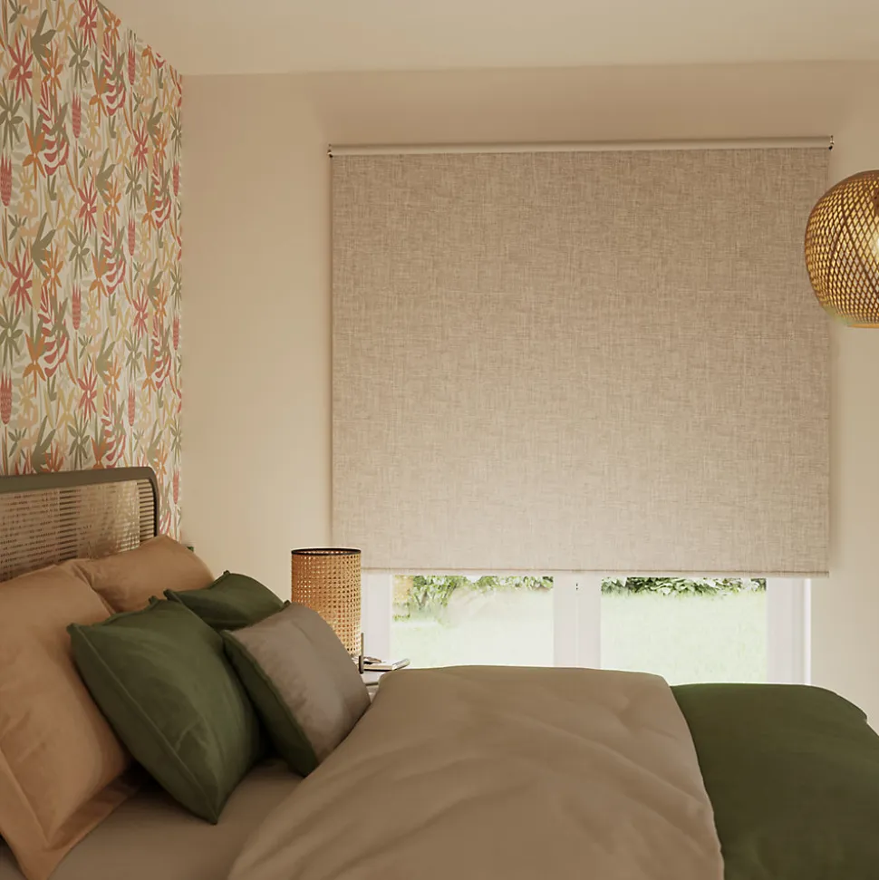Store enrouleur occultant sans perçage Novan taupe l.180 x H.240cm Goodhome