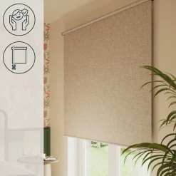 Store enrouleur occultant sans perçage Novan taupe l.180 x H.240cm Goodhome