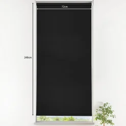 Store enrouleur occultant sans perçage Boreas 2 noir l.75 x H.240cm Goodhome
