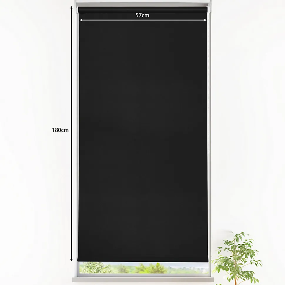 Store enrouleur occultant sans perçage Boreas 2 noir l.60 x H.180cm Goodhome