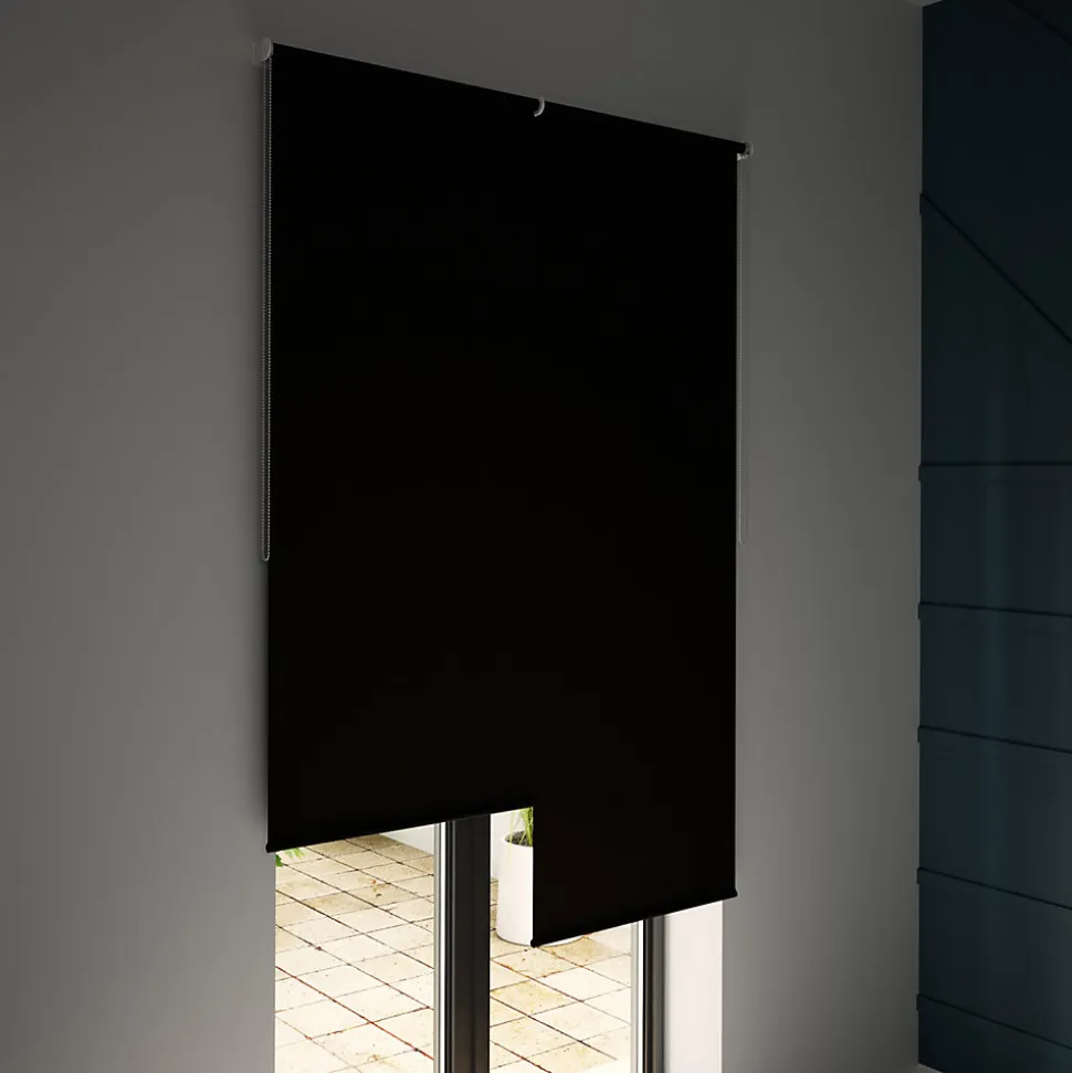 Store enrouleur occultant sans perçage Boreas 2 noir l.60 x H.240cm Goodhome