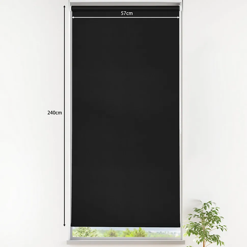 Store enrouleur occultant sans perçage Boreas 2 noir l.60 x H.240cm Goodhome