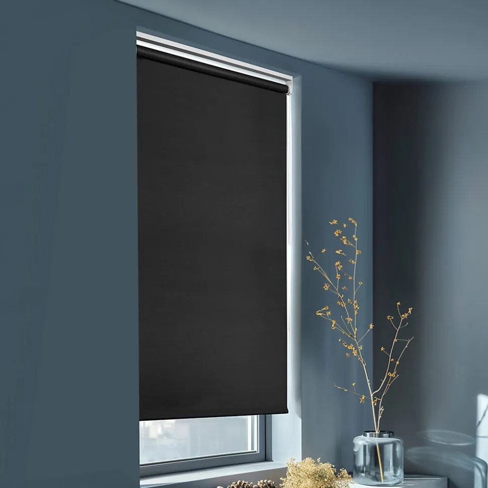 Store enrouleur occultant sans perçage Boreas 2 noir l.60 x H.240cm Goodhome