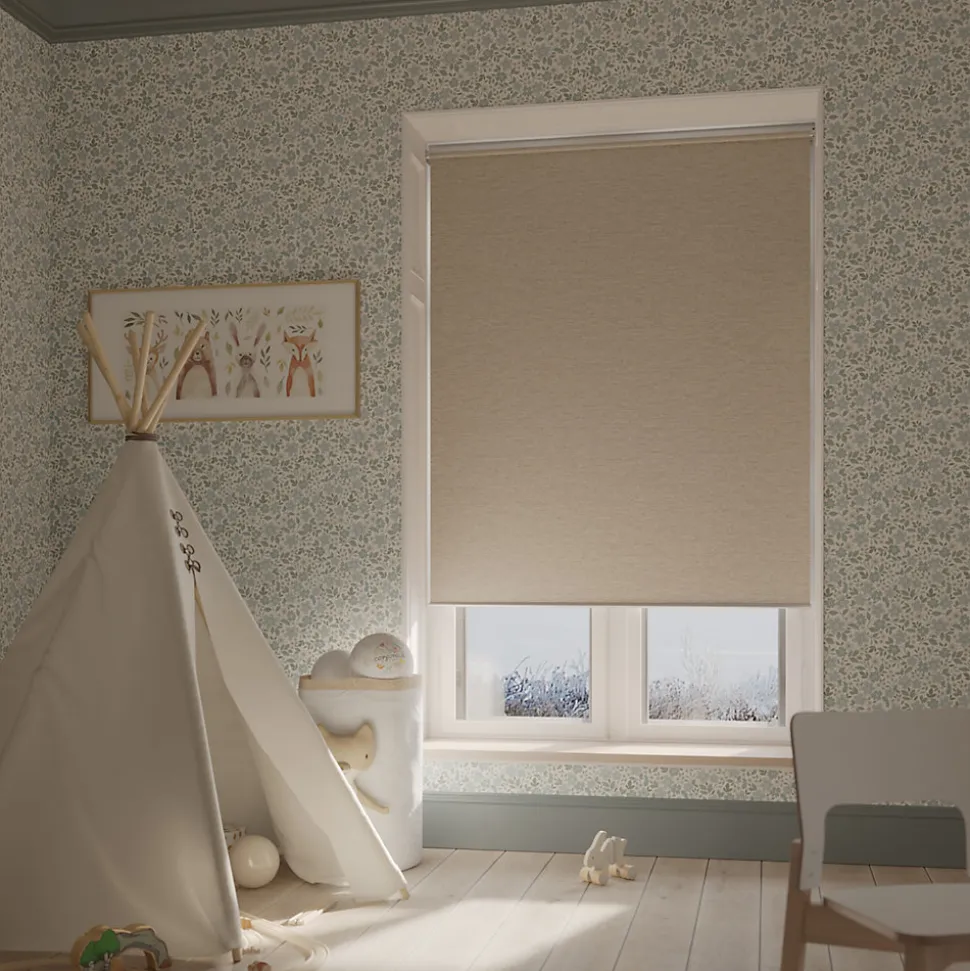 Store enrouleur occultant sans perçage Iwerne beige l.160 x H.180cm Goodhome