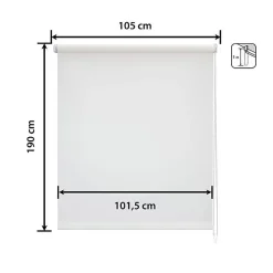 Store Enrouleur Occultant Blackout - Easydeco - Blanc - 105 x 190 cm
