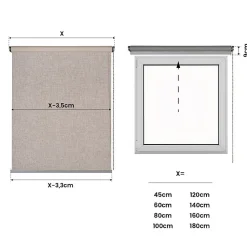 Store Enrouleur Occultant Installation Facile avec Finitions en Aluminium de Qualité Supérieure Beige 140 x 250 cm