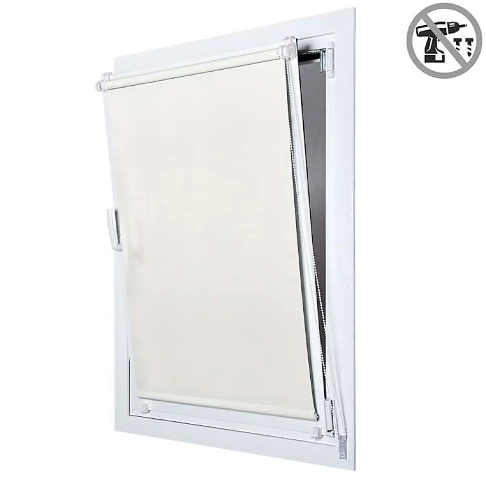 Store Enrouleur Occultant sans perçage EasyFix Écru 45 x 180 cm