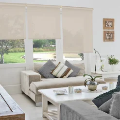 Store Enrouleur Screen Degré d'ouverture 10% Sable 120 X 190cm , Viewtex