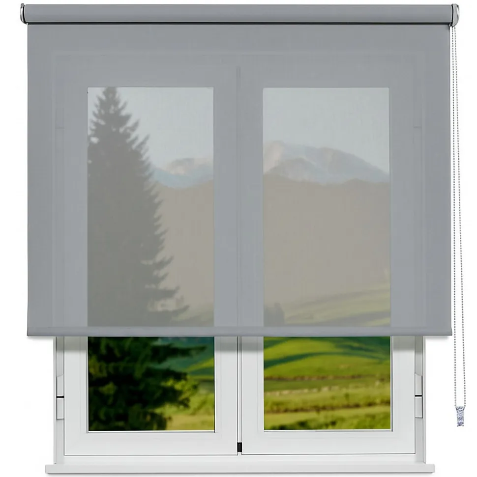 Store Enrouleur Screen Degré d'ouverture 10% Gris Perle 180 X 190cm , Viewtex