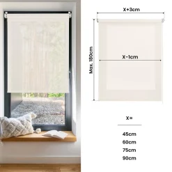 Store Enrouleur Screen Easyfix Beige 75X180