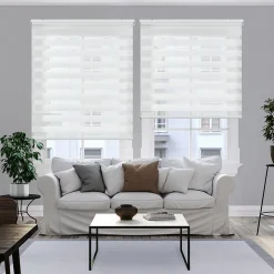 Store enrouleur screen premium en tissu technique, alu, tube renforcé 38 mm, haute qualité Beige 45x180 cm