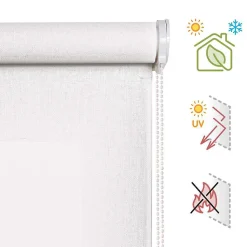 Store enrouleur screen premium en tissu technique, alu, tube renforcé 38 mm, haute qualité Blanc 60x250 cm