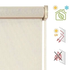 Store enrouleur screen premium en tissu technique, alu, tube renforcé 38 mm, haute qualité Beige 200x180 cm
