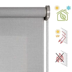 Store enrouleur screen premium en tissu technique, alu, tube renforcé 38 mm, haute qualité Gris 80x250 cm
