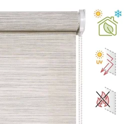 Store enrouleur screen premium en tissu technique, alu, tube renforcé 38 mm, haute qualité Gris-Beige 240x180 cm